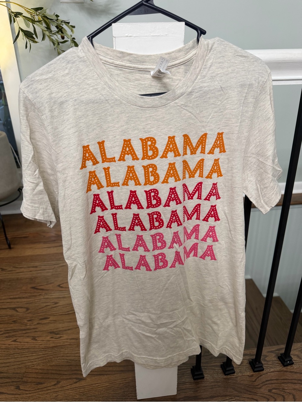 Bella Canvas Cream Tee with Orange, Red & Pink ALABAMA Print